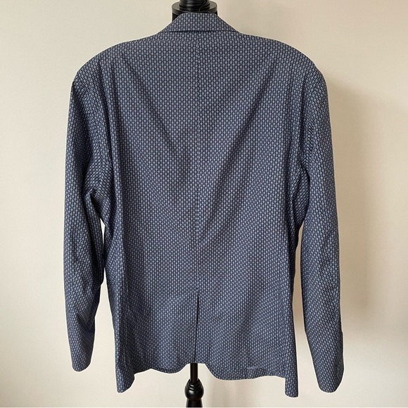 Alexander McQueen Blue Cotton Mini Skull-Print Blazer Jacket EUC Sz IT 50/US 40 - Picture 5 of 13